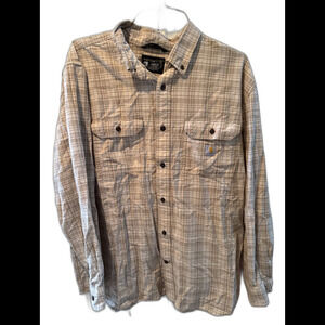 Carharrt Men’s XL LOOSE FIT MIDWEIGHT CHAMBRAY LONG-SLEEVE PLAID SHIRT